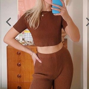 Verge Girl’s Seeing Double Knit Set//Chocolate